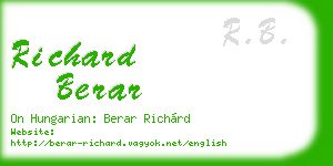 richard berar business card